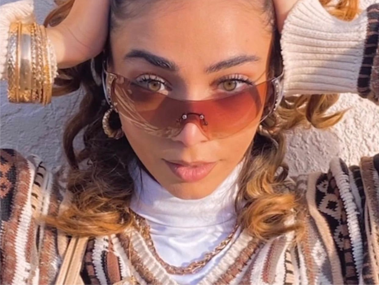 BARBZ Amber Rimless Fashion Sunglasses-Giant Vintage Eyewear